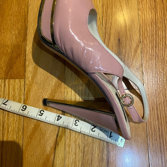 Bally Coral Pink Calf Patent Leather Slingback Stiletto platform size 7 - Picture 13 of 16